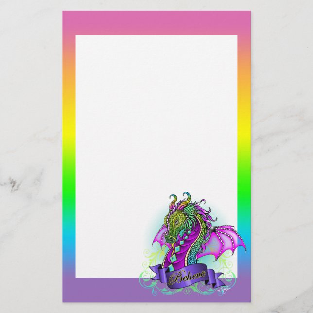 "Sonya" Rainbow glaubt Dragon Art Stationierung Briefpapier (Vorderseite)