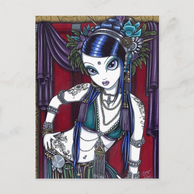 "Sonya" Tribal Fusion Belly Dancer Postkarte (Vorderseite)