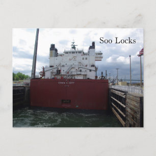 Soo Locks & Edwin H. Gott carte postale