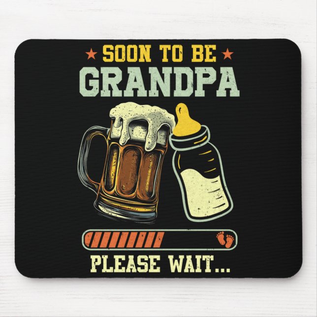 Soon To Be Grandpa Est 2025 Pregnancy Announcement Mousepad (Vorne)