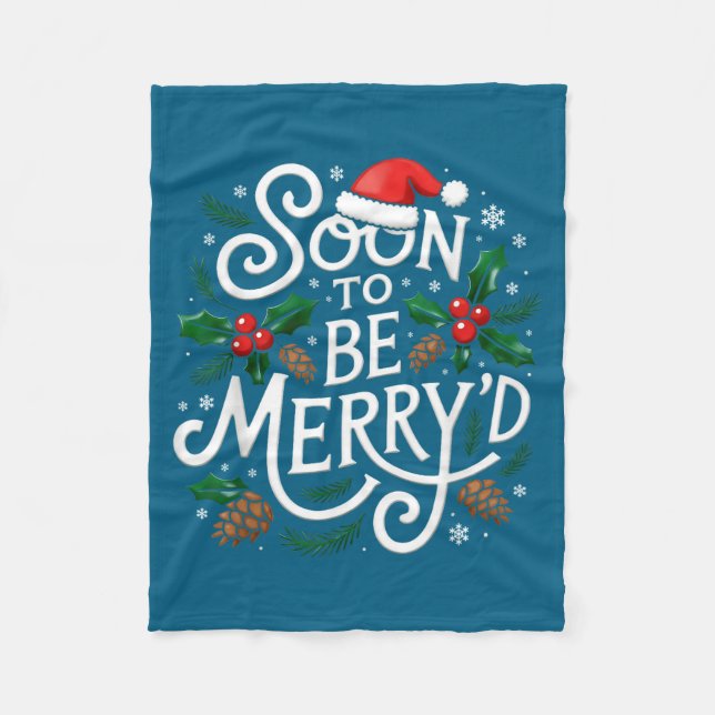 Soon To Be Merry'd Christmas Engaged Fiance Santa  Fleecedecke (Vorderseite)