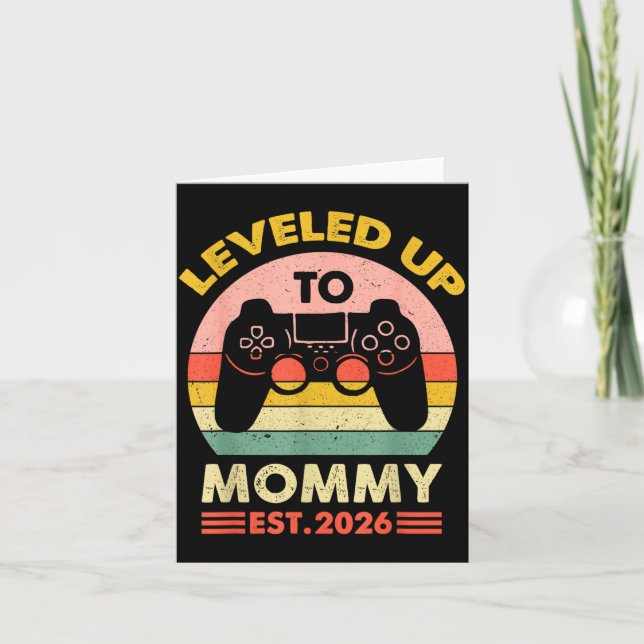 Soon To Be Mom 2026 Funny I Leveled Up To Mommy 20 Karte (Vorderseite)