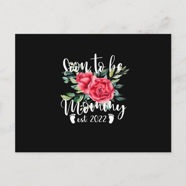 Soon To Be Mommy 2022 Mother's Day First Time Ankündigungspostkarte (Vorderseite)