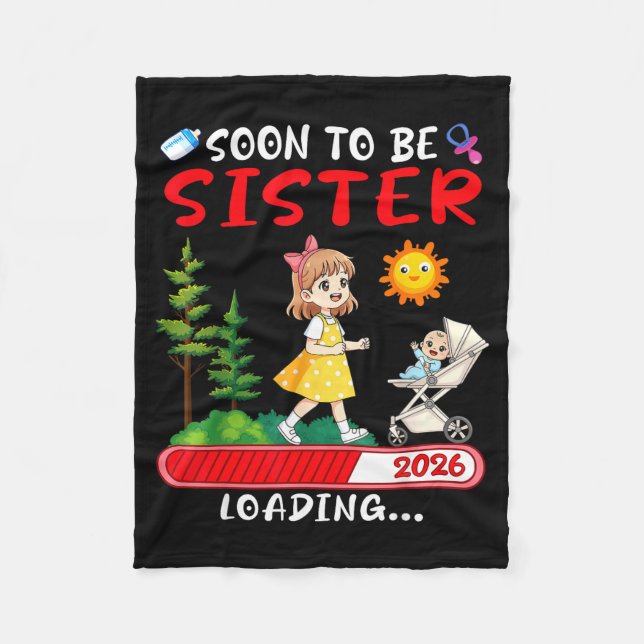 Soon To Be Sister 2026 Loading Pregnancy Mom Annou Fleecedecke (Vorderseite)