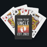 Soon To Be Uncle Est 2022 New Uncle Funny Gift Spielkarten<br><div class="desc">Soon To Be Uncle Est 2022 New Uncle Funny Gift 
uncle to be, new uncle, pregnancy, announcement, gift ideas, new baby, pregnancy reveal, gender reveal, promoted to uncle, fathers day, pregnant, funny, gift, baby shower, vintage, retro, maternity, expecting, funny, gifts</div>