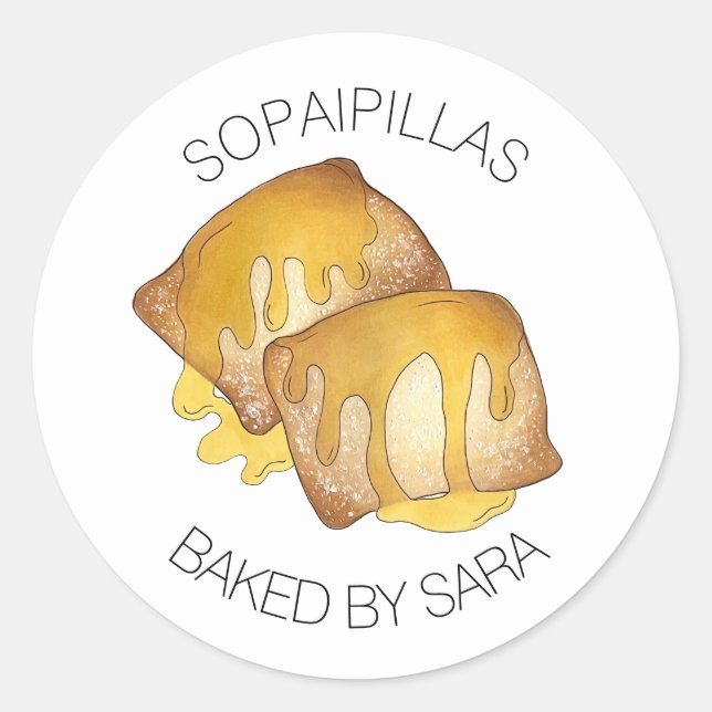 Sopaipilla Sopapilla Cachanga Sopaipa gebacken von Runder Aufkleber (Vorderseite)