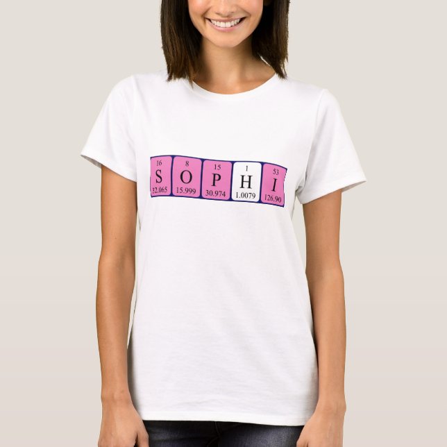 Sophi Namen-Shirt periodischer Tabelle T-Shirt (Vorderseite)