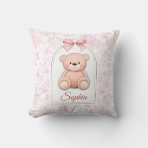 Sophia Benutzerdefiniertes rosa Teddy-Bär-Kinder Kissen