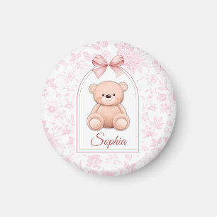 Sophia Benutzerdefiniertes rosa Teddy-Bär-Kinder Magnet