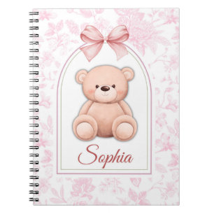 Sophia   Benutzerdefiniertes rosa Teddy-Bär-Kinder Notizblock