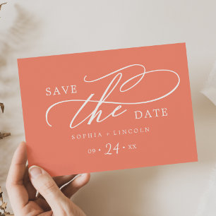 SOPHIA Bright Coral Summer QR Code Hochzeit Save The Date