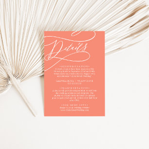 SOPHIA Bright Coral Sunset Beach Hochzeiten Detail Begleitkarte