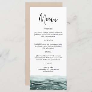 SOPHIA   Cartes de menu d'aquarelle de l'océan tro