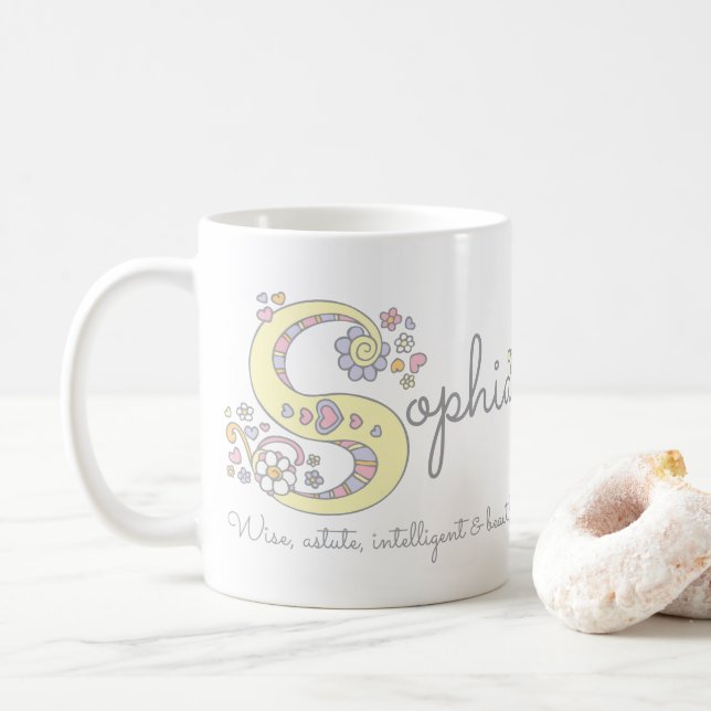 Sophia dekorative s Monogramm-Tasse Kaffeetasse (Mit Donut)