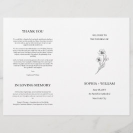 Sophia Elegant Typografy Folded Wedding Program