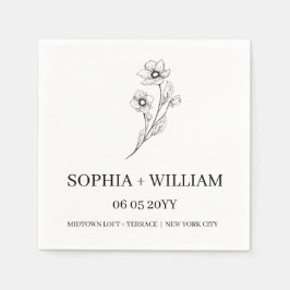 Sophia Elegante Moderner Cocktail Empfang Hochzeit Serviette