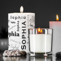 Sophia Individuelle Name Pattern Schwarz-weiß