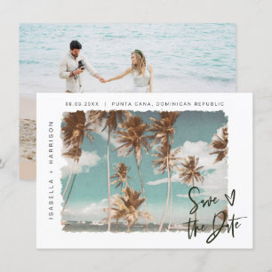 SOPHIA   Island Beach Tropical Palm Save the Date Einladung