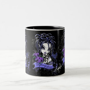 Sophia lila Lilly Schmetterlings-Tasse Zweifarbige Tasse