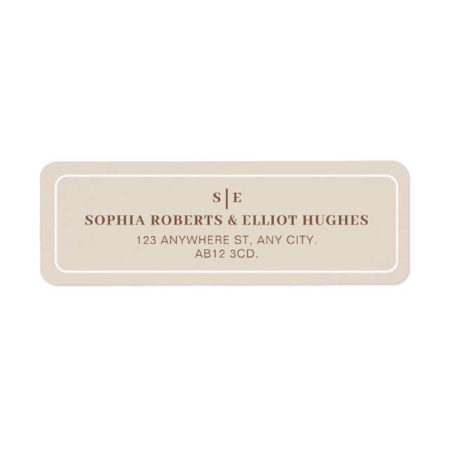 SOPHIA Modern Wüste Wedert Return Address Label (Vorne)