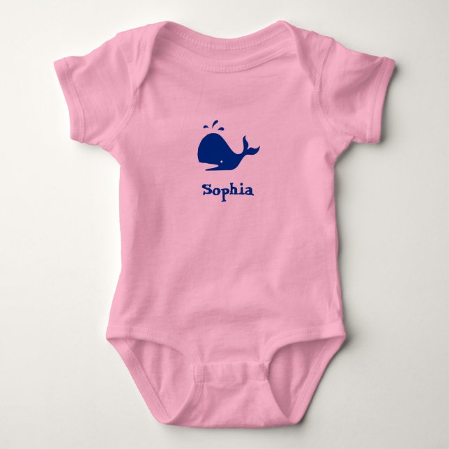 Sophia (Name der Auswahl) : Wal Baby Strampler (Vorderseite)
