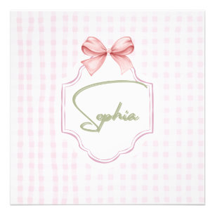 Sophia personalisiertes rosa Band & Gingham Druck