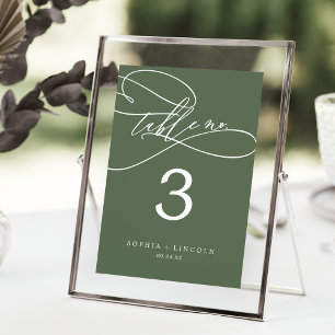 SOPHIA Rustic Olive Green 12x18 Wedding Tischnumme Einladung