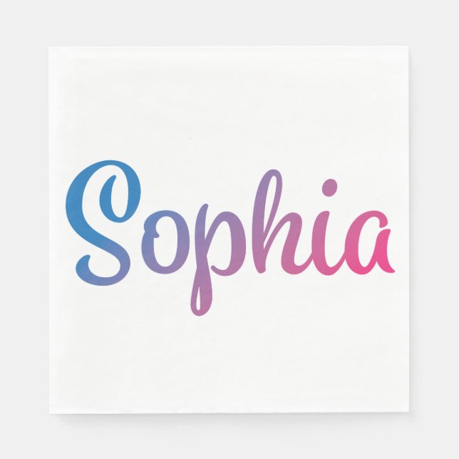 Sophia Stylish Cursive Serviette (Vorderseite)