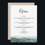 SOPHIA Tropical Beach Palm Tree Hochzeitsessen Män Menükarte<br><div class="desc">Dieses Menü bietet eine aquamarine Aquarellgrafik und einen edgy handgeschriebenen Pinsel-Schriftart. Verwenden Sie diese Vorlage,  um die Schriftart,  die Farbe des Schriftartes und die Hintergrundfarbe entsprechend den Anforderungen des Ereignisses zu bearbeiten. Verbinden Sie die SOPHIA Kollektion mit weiteren Elementen für ein einheitliches Aussehen.</div>