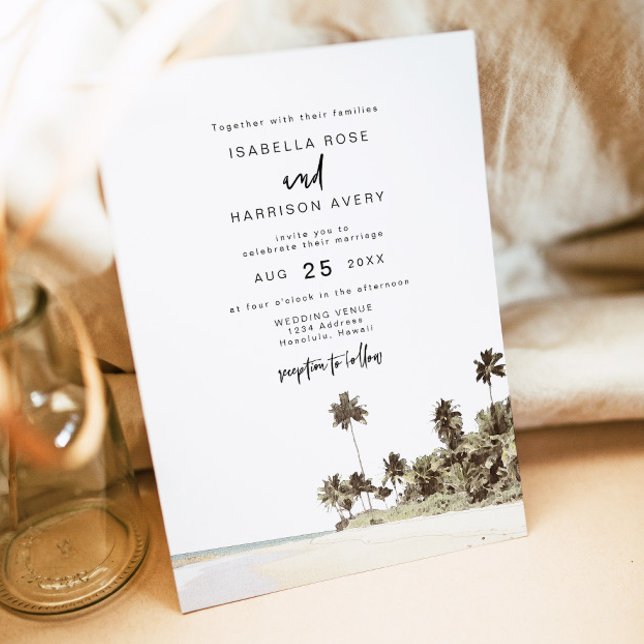 SOPHIA | Watercolor Beach Tropical Island Wedding Einladung (Von Creator hochgeladen)