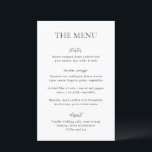 Sophia White Modern Wedding Menu<br><div class="desc">Modernes Hochzeitsmenü mit einem schlichten und dennoch eleganten Design.</div>