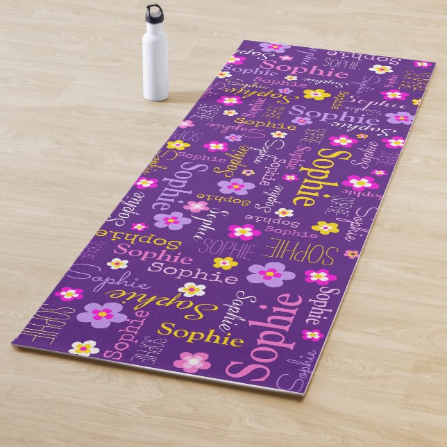 Sophie Blume nennen typografisch lila rosa Yogamatte (Beispiel)