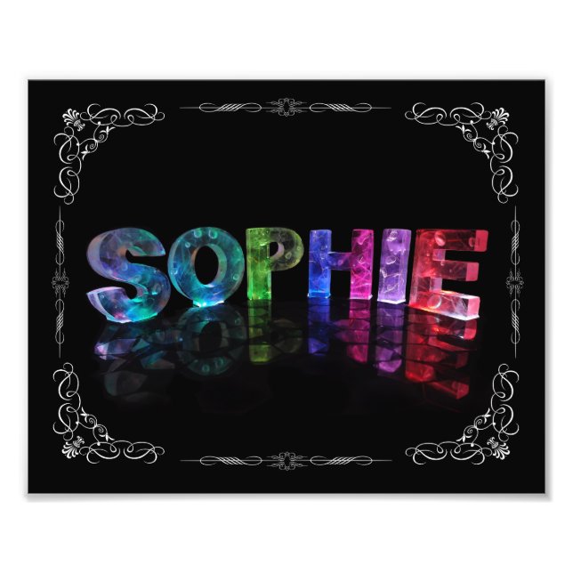 Sophie - Der Name Sophie in 3D-Leuchten (Foto) Fotodruck (Vorne)