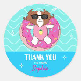 Sophie Dog Pool Party Danke Stickers