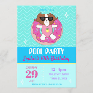 Sophie Hund Pool-Party Einladungen