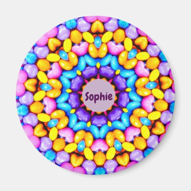 SOPHIE ~ Personalisiertes Ostermuster Fraktal ~ Magnet (Vorne)