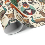 Sophisticated Aristocratic Christmas Wrapping Pape Geschenkpapier<br><div class="desc">Wrap your gifts in style with this humorous and elegant aristocratic Christmas wrapping paper! Featuring noble animals like foxes, peacocks, and stags dressed in Victorian attire complete with monocles, top hats, and bow ties, this seamless design adds a playful yet refined touch to your holiday gifting. Perfectly tileable and rendered...</div>