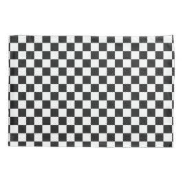 Sophisticated Black and White Checkered Pattern Kissenbezug