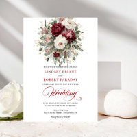 Sophisticated Burgunderweiße Botanische Hochzeit
