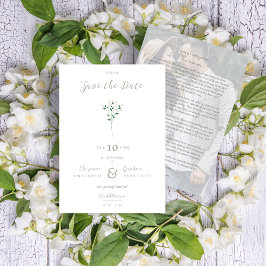 Sophisticated Coral Elegant Branches Photo Save The Date