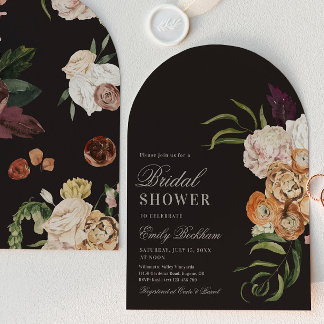 Sophisticated Floral Arch Bridal Shower Invitation