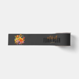 Sophisticated Floral Design Black Orange Flowers  Ripsband