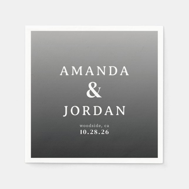 Sophisticated Gray Minimalist Typographic Serviette (Vorderseite)