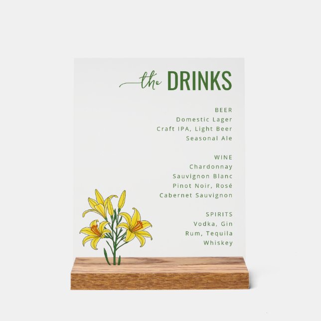 Sophisticated Green Minimalist Floral Beverage Men (Recto)