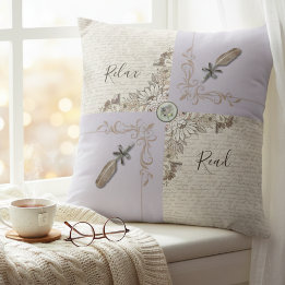 Sophisticated Lavender Cozy Book Lovers Accent Kissen