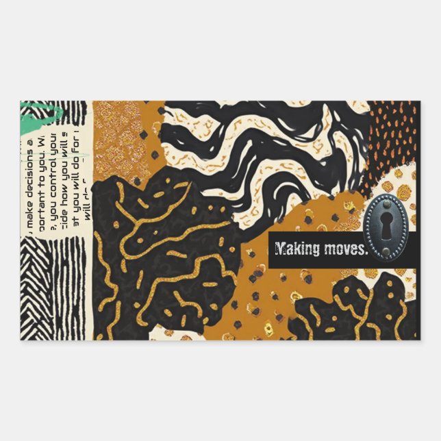 Sophisticated Luxury African Asian Caribbean Rechteckiger Aufkleber (Vorderseite)