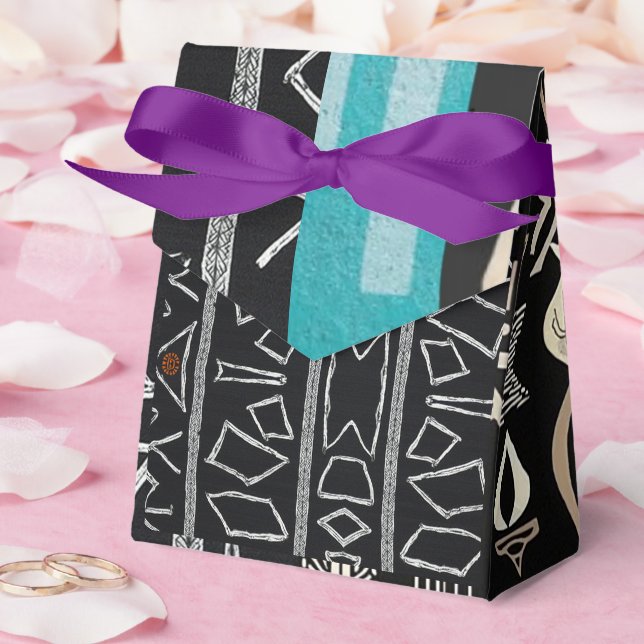 Sophisticated Luxury African Caribbean Mudcloth Geschenkschachtel (Hochzeit)