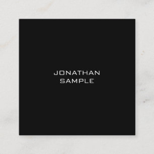 Sophisticated Minimalistisch Elegantes Schwarz Sch Quadratische Visitenkarte