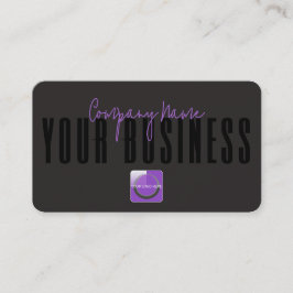 Sophisticated Modern Black  Purple Logo Generic  Visitenkarte