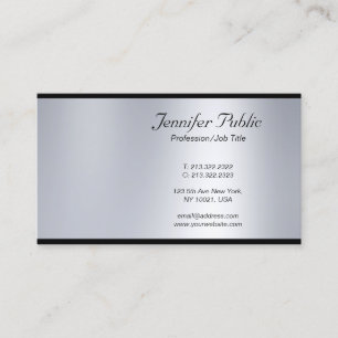Sophisticated Modern Script Silber Professional Visitenkarte